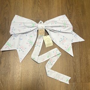 NWT TBBC Bibi Bow Holder Broadcloth Grandmillenial-esque white blue pink green